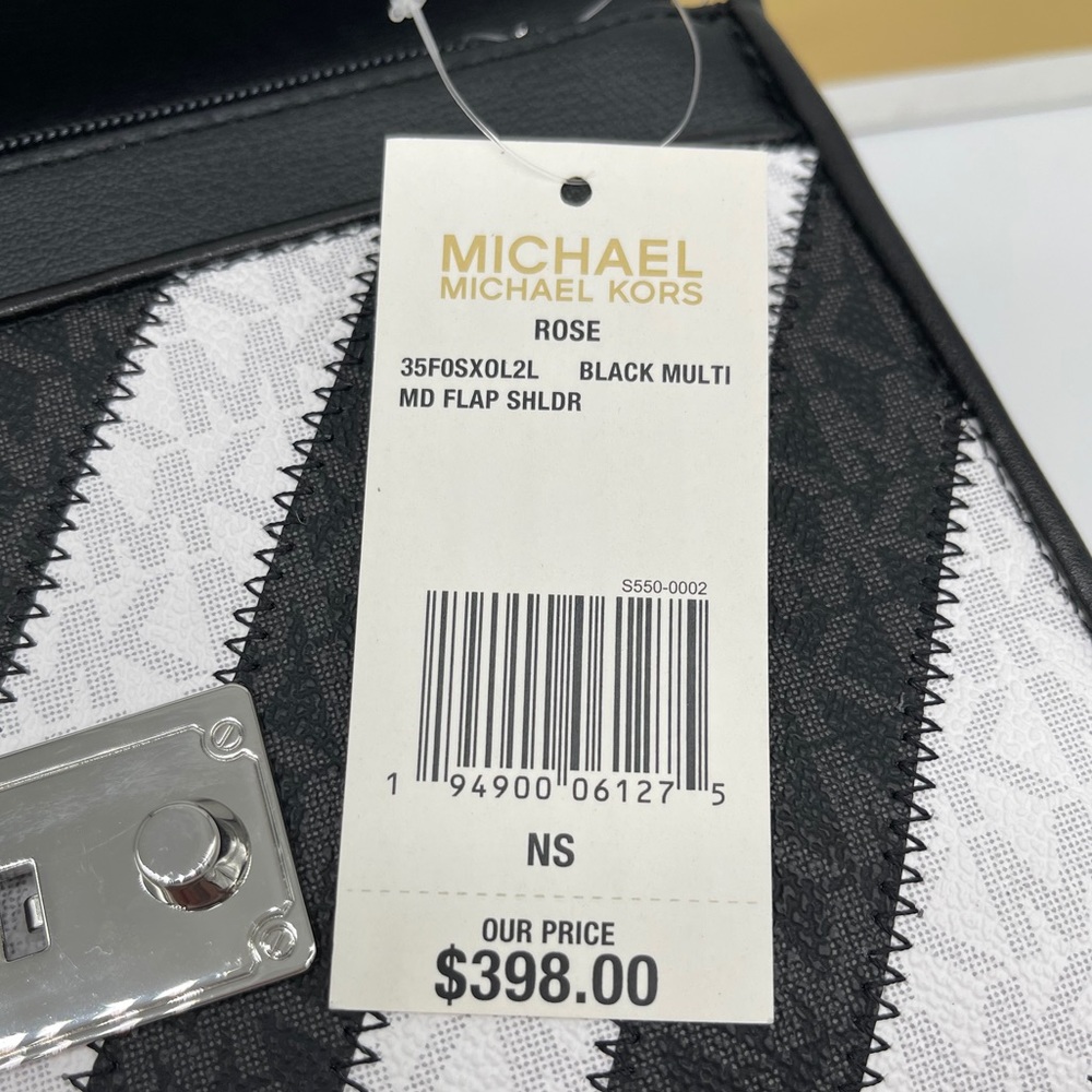 Michael Kors Rose MD Flap Shoulder Bag Bla… - Picture 13 of 13